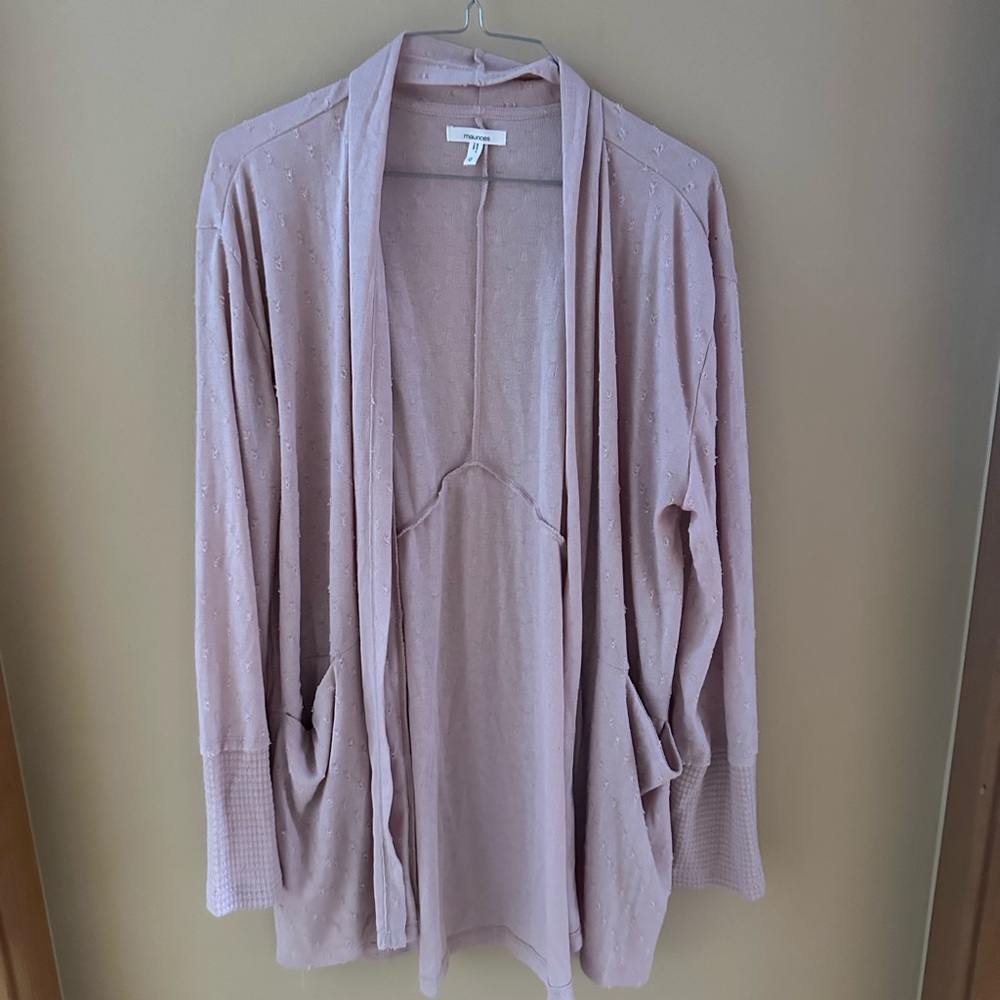 Maurices Dusty Rose Open-Front Cardigan with pockets